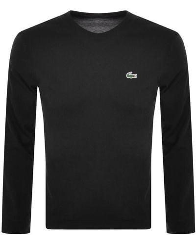 Lacoste Long Sleeved T Shirt - Black