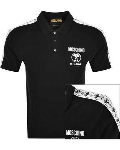 Moschino Jaquard Polo T Shirt - Black