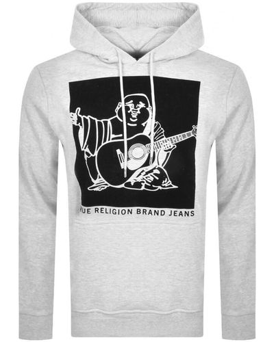 True Religion Box Logo Hoodie - Gray