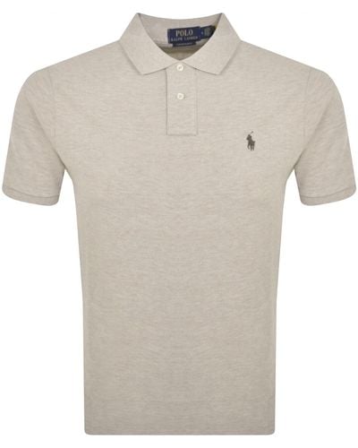 Ralph Lauren Custom Slim Polo T Shirt - Grey