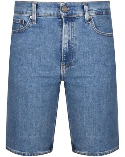 Calvin Klein Mid Wash Denim Shorts - Blue