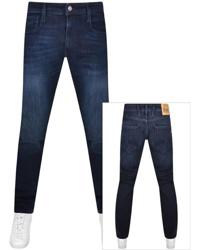 Replay Anbass Slim Fit Dark Wash Jeans - Blue