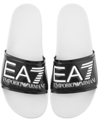 EA7 Emporio Armani Sliders Black - White