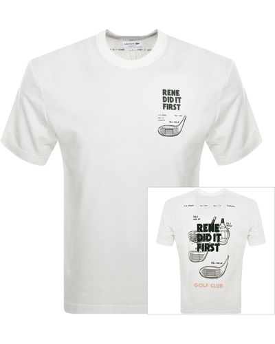 Lacoste Crew Neck Tennis Logo T Shirt - White