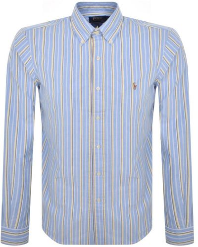 Ralph Lauren Stripe Long Sleeved Shirt - Blue