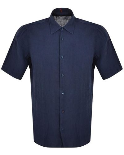BOSS by HUGO BOSS Boss Rash 2 Linen Short Sleeved Shirt - Blue