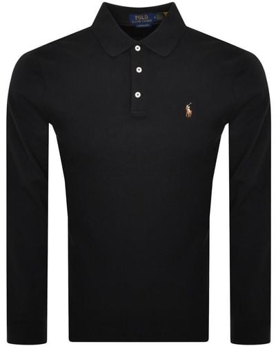Ralph Lauren Long Sleeved Polo T Shirt - Black
