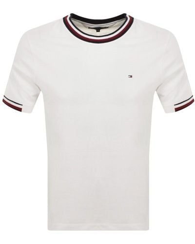 Tommy Hilfiger Stripe Tipping T Shirt Off - White