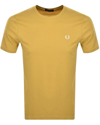 Fred Perry Crew Neck T Shirt - Yellow