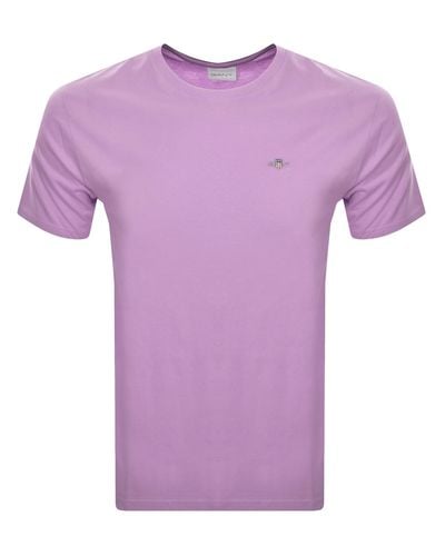 GANT Original Regular Shield T Shirt - Purple