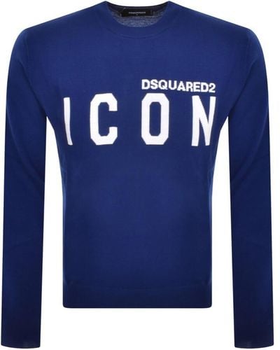 DSquared² Logo Knit Sweater - Blue