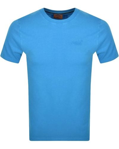 Superdry Essential Logo Neon T Shirt - Blue