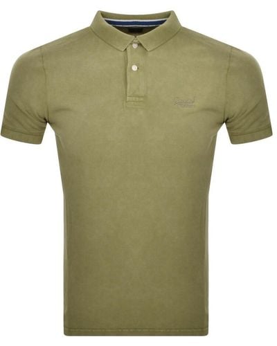 Superdry Short Sleeved Polo T Shirt - Green