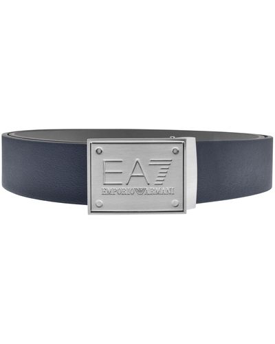 EA7 Emporio Armani Reversible Logo Belt - Gray