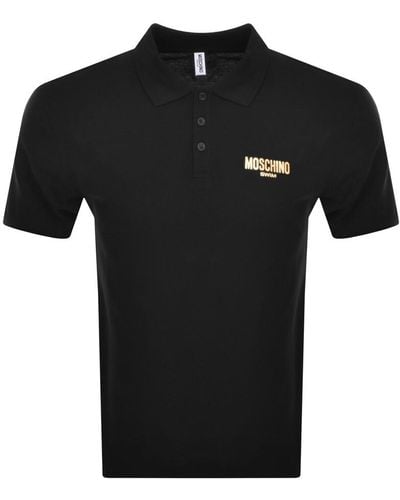 Moschino Swim Short Sleeved Polo T Shirt - Black