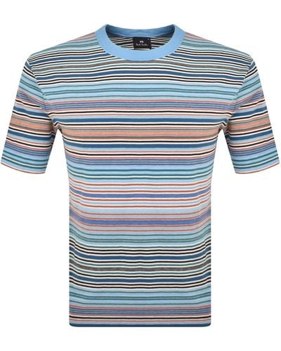 Paul Smith Stripe T Shirt - Blue