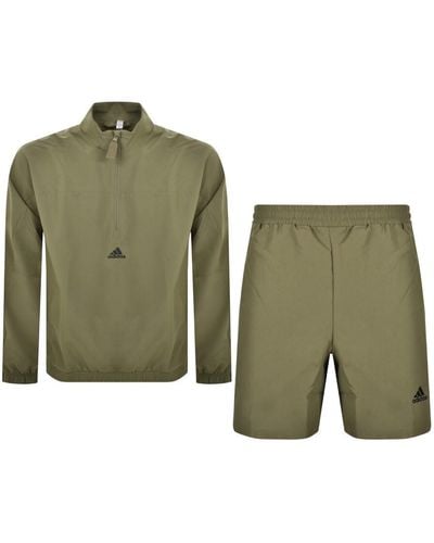 adidas Originals Adidas Summer Tracksuit Shorts Set - Green