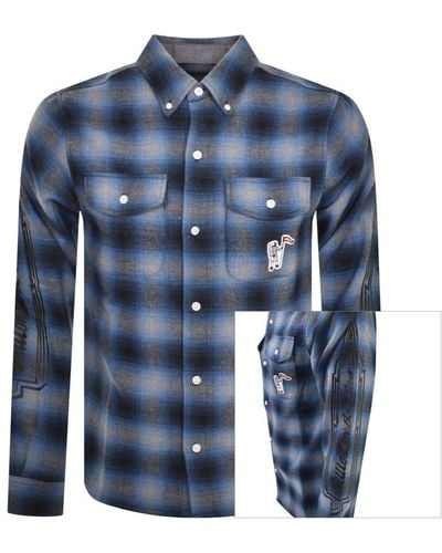 BBCICECREAM Long Sleeved Check Shirt Blu - Blue