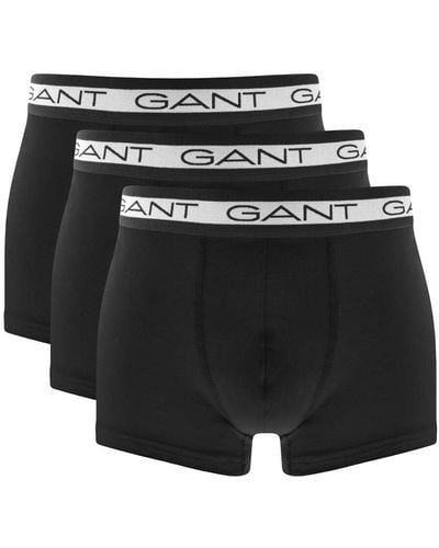 GANT Three Pack Basic Stretch Trunks - Black