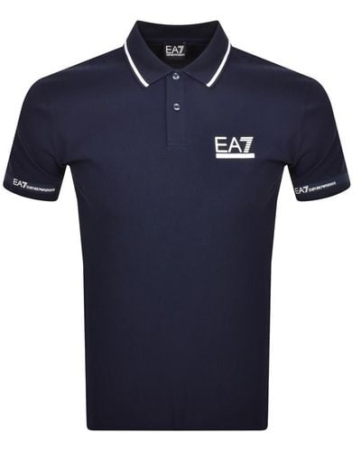 EA7 Emporio Armani Short Sleeved Polo T Shirt - Blue