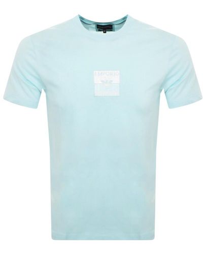 Armani Emporio Crew Neck Logo T Shirt - Blue
