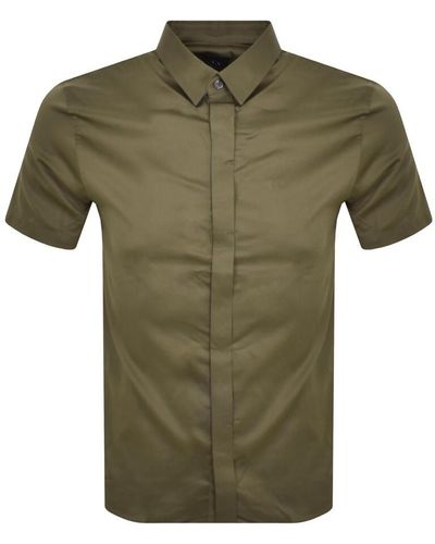 Armani Exchange Slim Fit Short Sleeved Shirt - Green