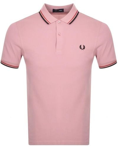 Fred Perry Chalk Pink Twin Tipped Polo Shirt