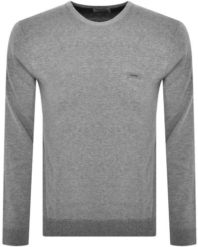 Calvin Klein Silk Blend Sweater - Gray