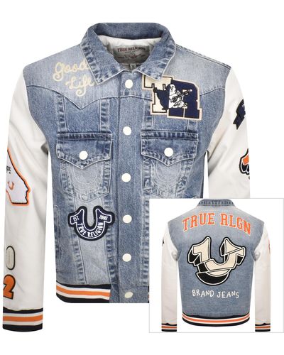 True Religion Jimmy Denim Varsity Jacket - Blue