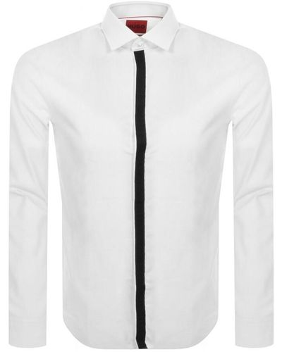 HUGO Long Sleeved Keidi Shirt - White
