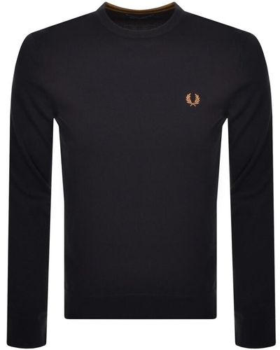 Fred Perry Crew Neck Knit Sweater - Blue