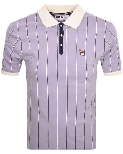 Fila Classic Stripe Polo T Shirt - Purple