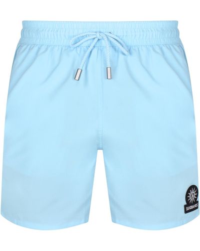 Sandbanks Badge Logo Swim Shorts - Blue