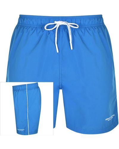 Armani Exchange Logo Swim Shorts - Blue