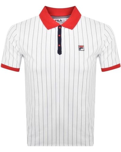 Fila Classic Stripe Polo T Shirt - White