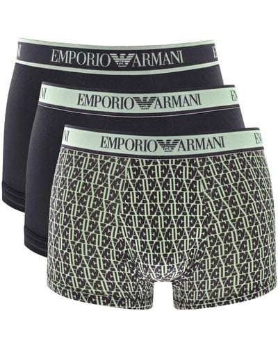 Armani Emporio Underwear Three Pack Trunks - Black