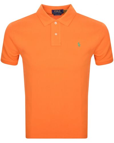 Ralph Lauren Custom Slim Polo T Shirt - Orange