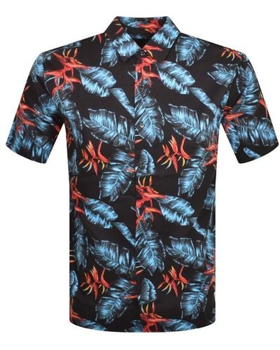 Superdry Short Sleeved Hawaiian Shirt - Blue