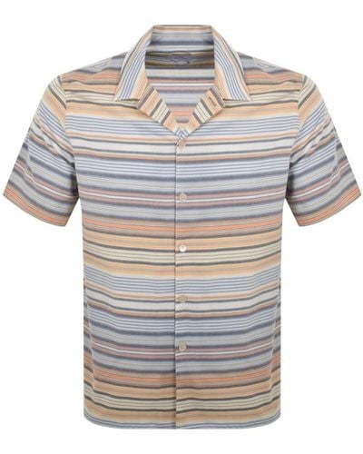 Paul Smith Short Sleeve Striped Shirt - Gray