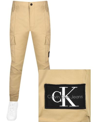 Calvin Klein Jeans Skinny Cargo Trousers - Natural