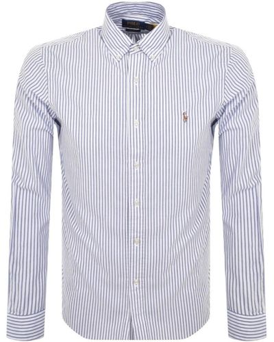 Ralph Lauren Stripe Long Sleeve Shirt - Blue
