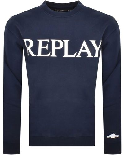 Replay Crew Neck Sweatshirt - Blue