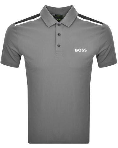 BOSS Boss Paddytech Polo T Shirt - Gray