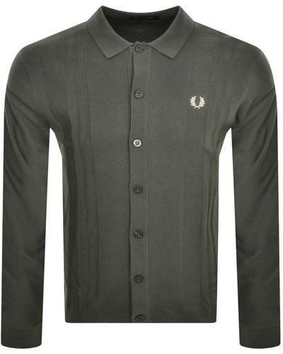 Fred Perry Long Sleeved Knit Shirt - Green