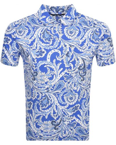 Ralph Lauren Patterned Polo T Shirt - Blue