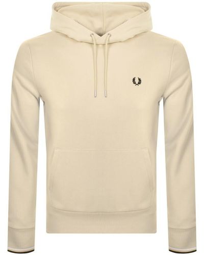 Fred Perry Tipped Logo Hoodie Oatmeal - Natural