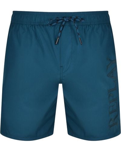 Replay Boxer Swim Shorts - Blue