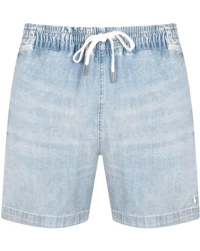 Ralph Lauren Jersey Denim Shorts - Blue
