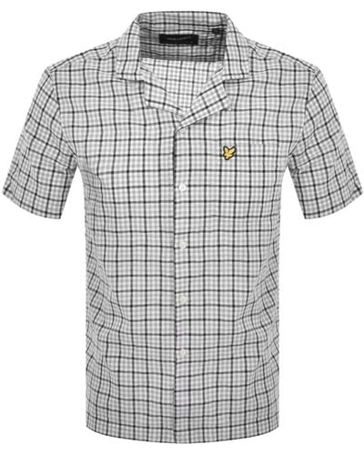 Lyle & Scott Gingham Short Sleeve Shirt - Gray