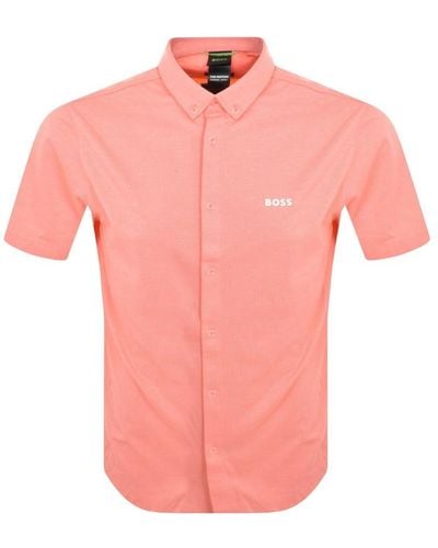 BOSS Boss Motion Short Sleeve Shirt - Pink
